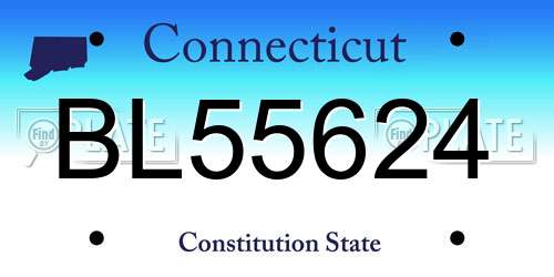 BL55624 Connecticut License Plate