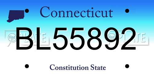 BL55892 Connecticut License Plate