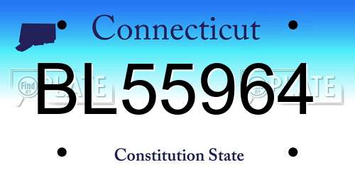 BL55964 Connecticut License Plate