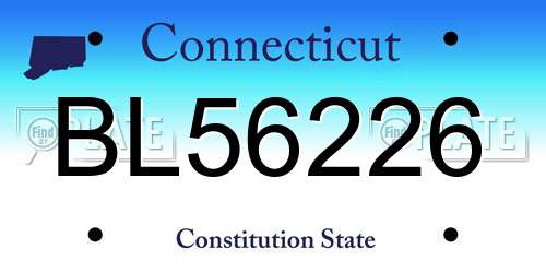 BL56226 Connecticut License Plate