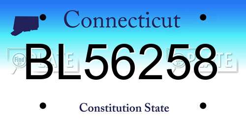 BL56258 Connecticut License Plate