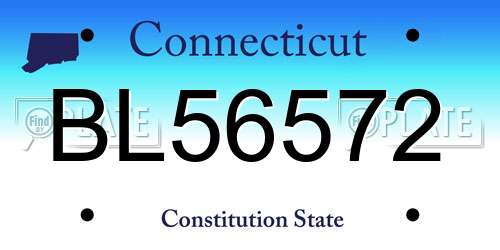 BL56572 Connecticut License Plate