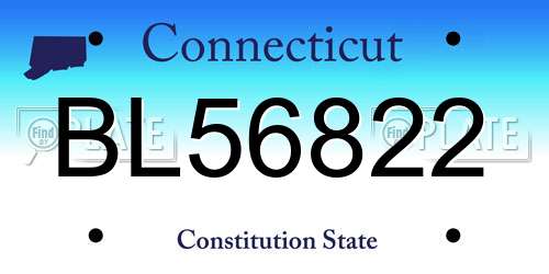 BL56822 Connecticut License Plate