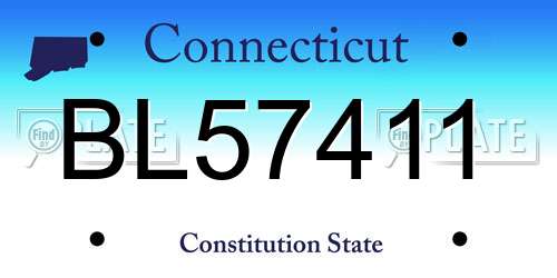 BL57411 Connecticut License Plate