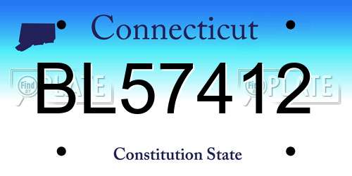 BL57412 Connecticut License Plate