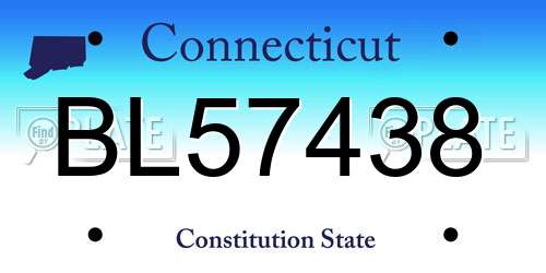 BL57438 Connecticut License Plate