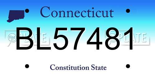 BL57481 Connecticut License Plate
