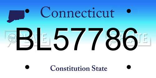 BL57786 Connecticut License Plate