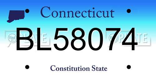BL58074 Connecticut License Plate
