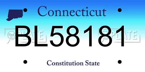 BL58181 Connecticut License Plate