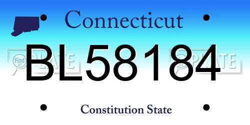 BL58184 Connecticut License Plate
