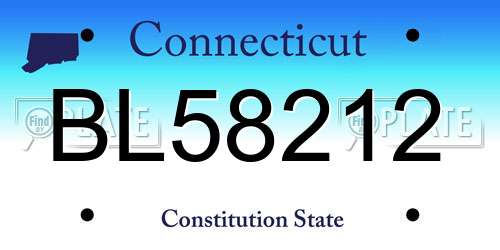 BL58212 Connecticut License Plate