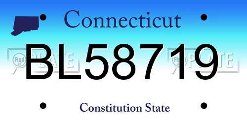 BL58719 Connecticut License Plate