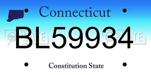 BL59934 Connecticut License Plate