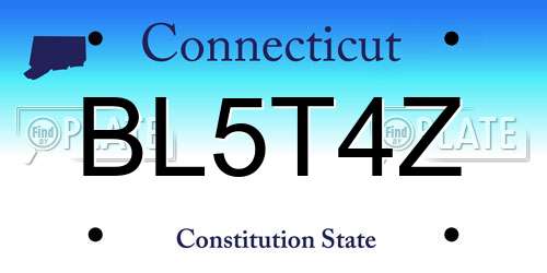BL5T4Z Connecticut License Plate