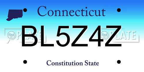 BL5Z4Z Connecticut License Plate