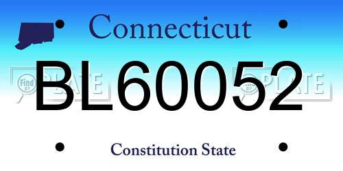 BL60052 Connecticut License Plate