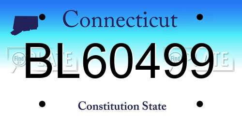 BL60499 Connecticut License Plate