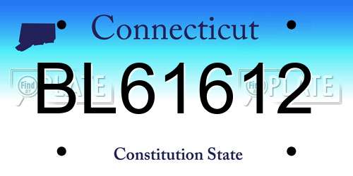 BL61612 Connecticut License Plate