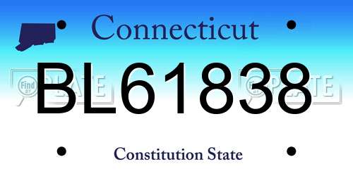 BL61838 Connecticut License Plate