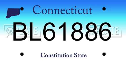 BL61886 Connecticut License Plate