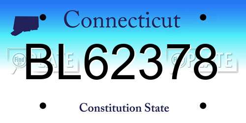 BL62378 Connecticut License Plate
