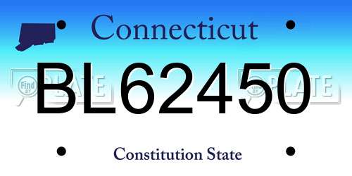 BL62450 Connecticut License Plate