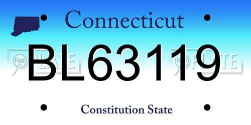 BL63119 Connecticut License Plate