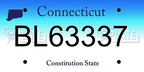 BL63337 Connecticut License Plate