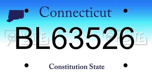 BL63526 Connecticut License Plate