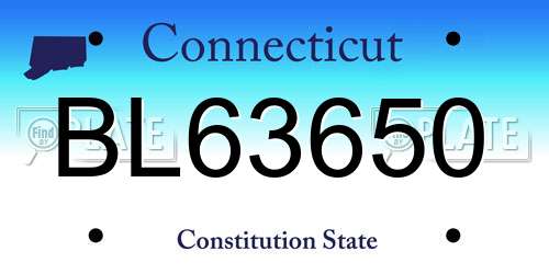 BL63650 Connecticut License Plate