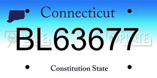 BL63677 Connecticut License Plate