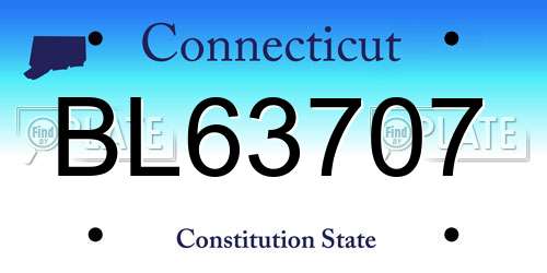 BL63707 Connecticut License Plate
