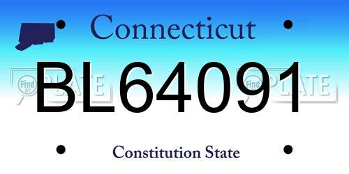 BL64091 Connecticut License Plate