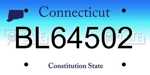 BL64502 Connecticut License Plate