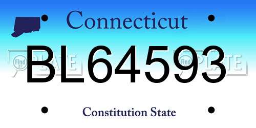 BL64593 Connecticut License Plate