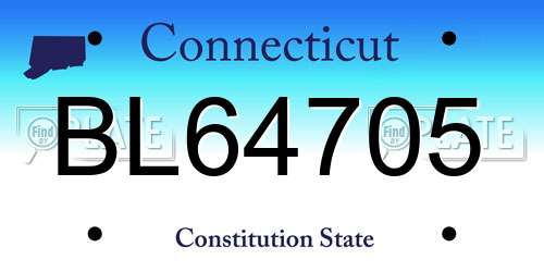 BL64705 Connecticut License Plate