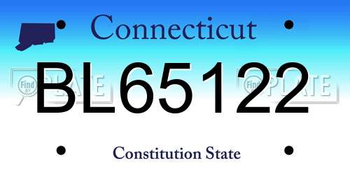 BL65122 Connecticut License Plate