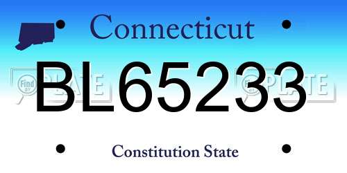 BL65233 Connecticut License Plate