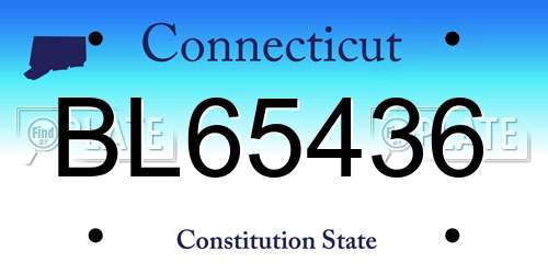 BL65436 Connecticut License Plate
