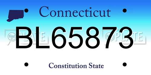 BL65873 Connecticut License Plate