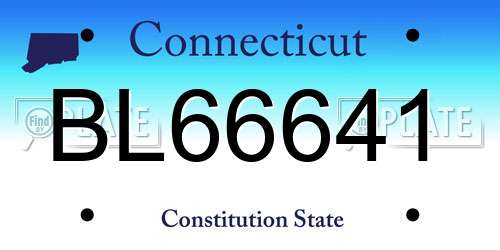BL66641 Connecticut License Plate