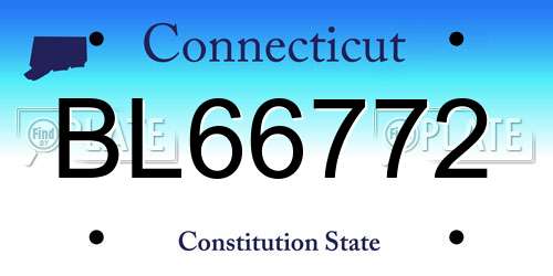 BL66772 Connecticut License Plate