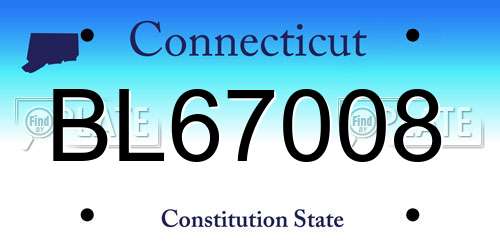 BL67008 Connecticut License Plate