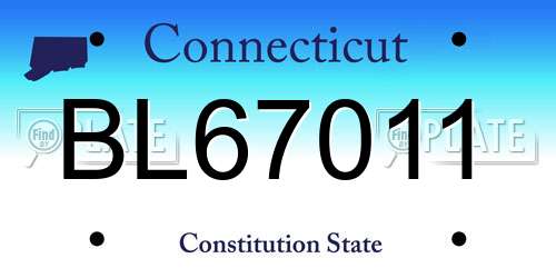 BL67011 Connecticut License Plate