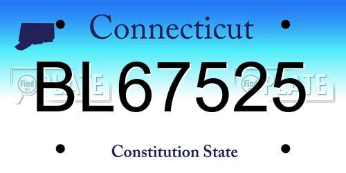 BL67525 Connecticut License Plate
