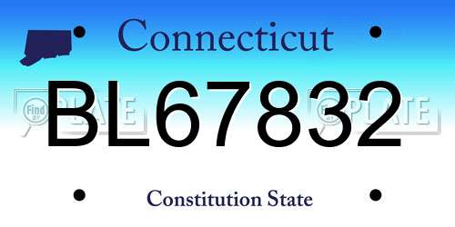 BL67832 Connecticut License Plate
