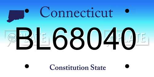 BL68040 Connecticut License Plate