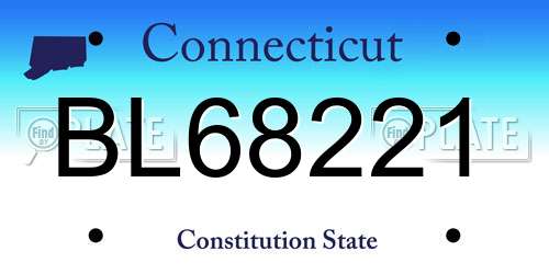 BL68221 Connecticut License Plate