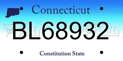 BL68932 Connecticut License Plate